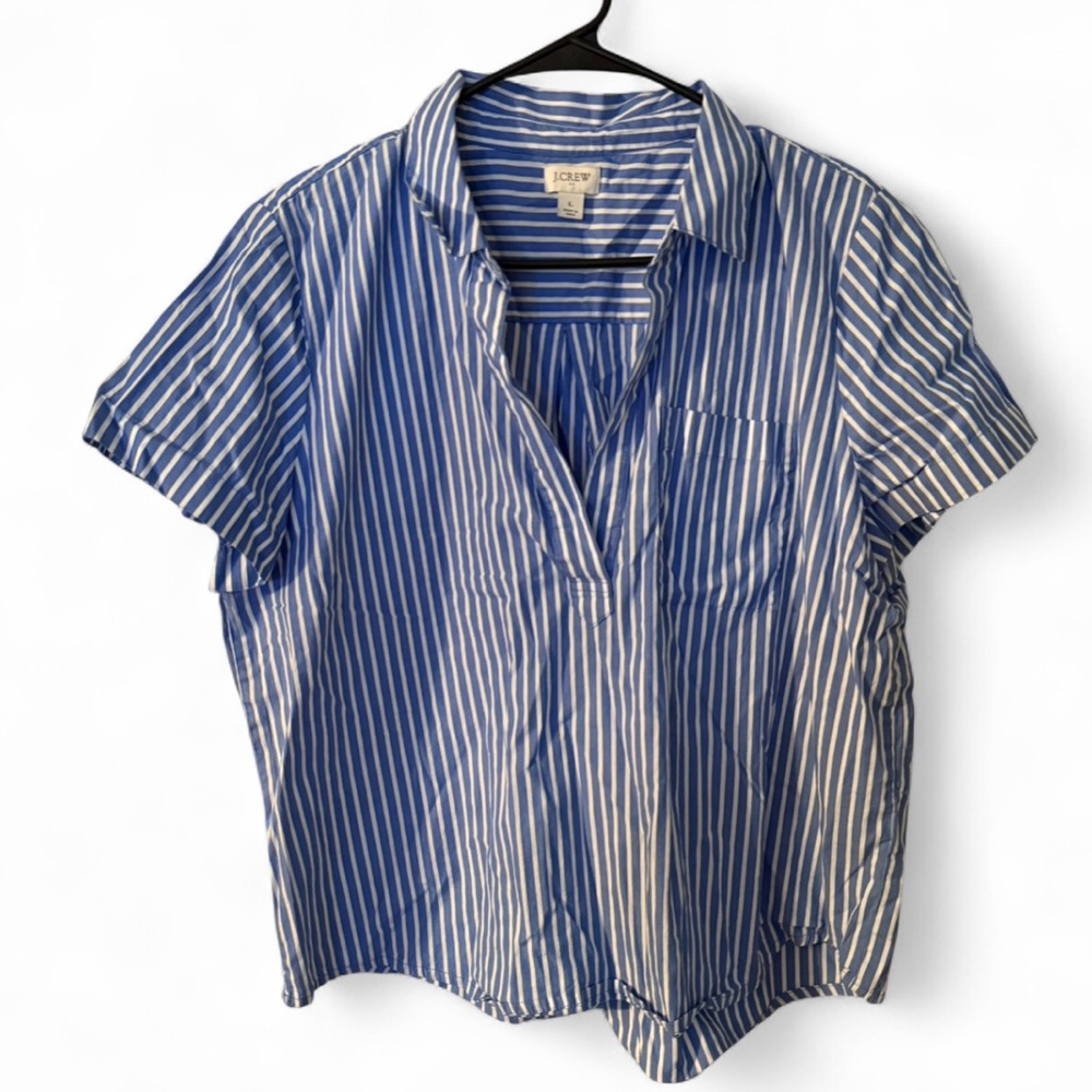 J.Crew Striped Blue and White Shirt